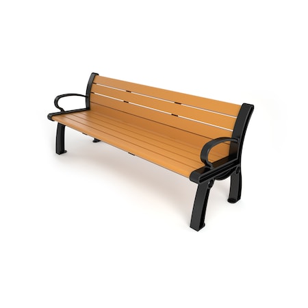 Frog Furnishings Cedar 6' Heritage Bench with Black Frame PB 6CEDBFHER
